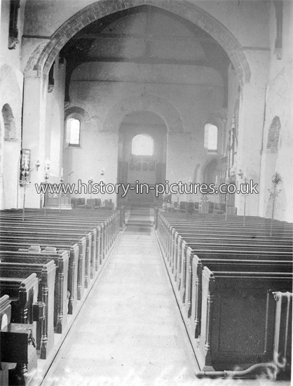 Interior, All Saints' Church, Brixworth, Northamptonshire. c.1910.